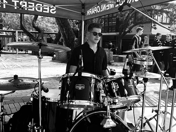 Drummer performing